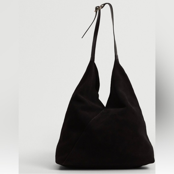 Mango Bags Mango Black Suede Leather Bucket Bag Poshmark